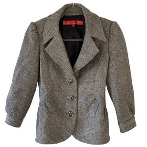 Gray Wool Blend Vintage Style Jacket